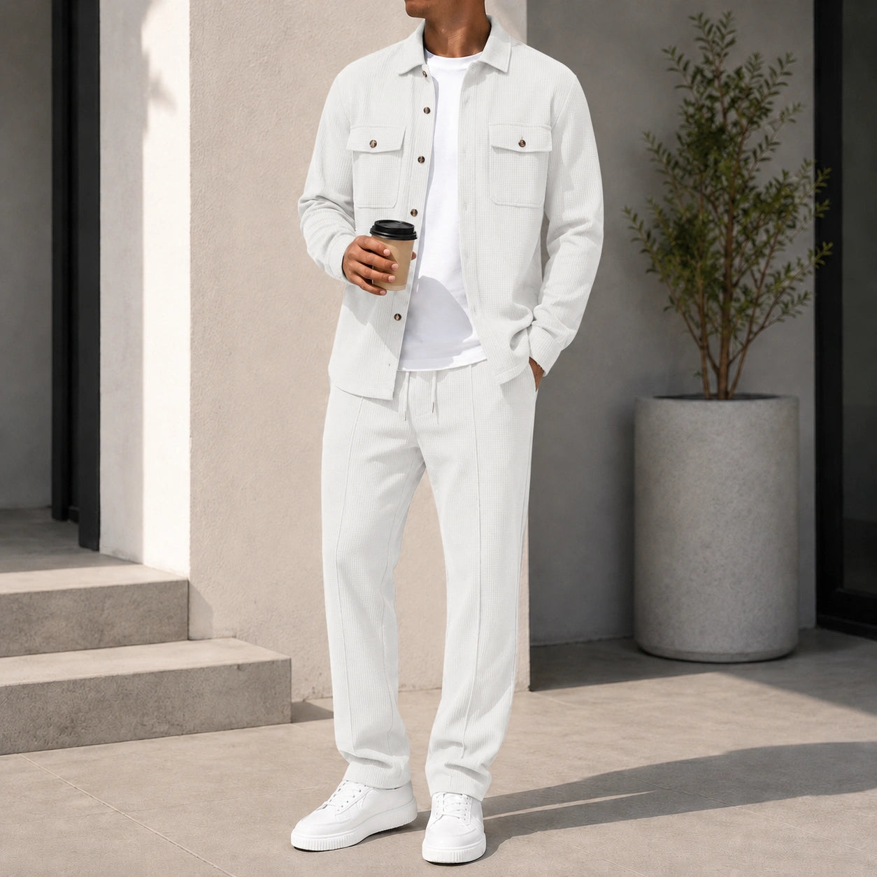 Mivanity Classic Suede Jacket and Pants Sets
