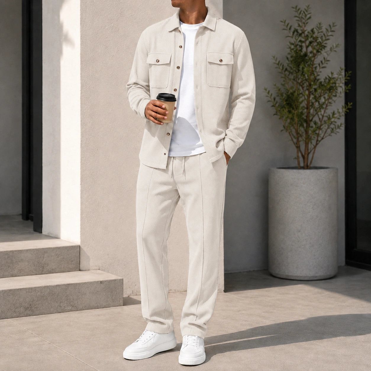 Mivanity Classic Suede Jacket and Pants Sets