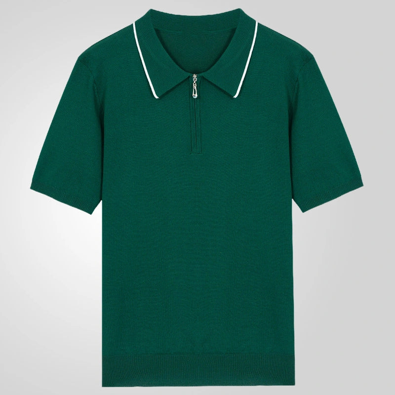 Mivanity Classic Zipper Short Sleeve Polo Shirts