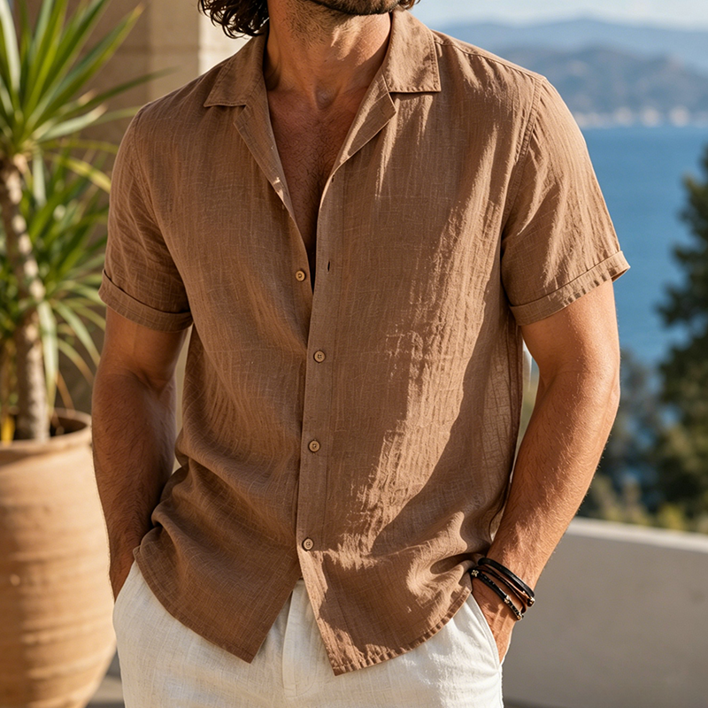 Mivanity Coastal Breeze Linen Camp Shirts