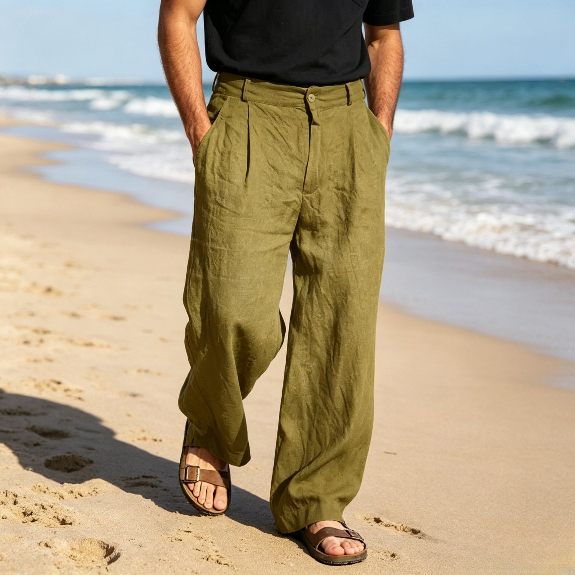 Mivanity Comfort Fit Cotton Straight Pants