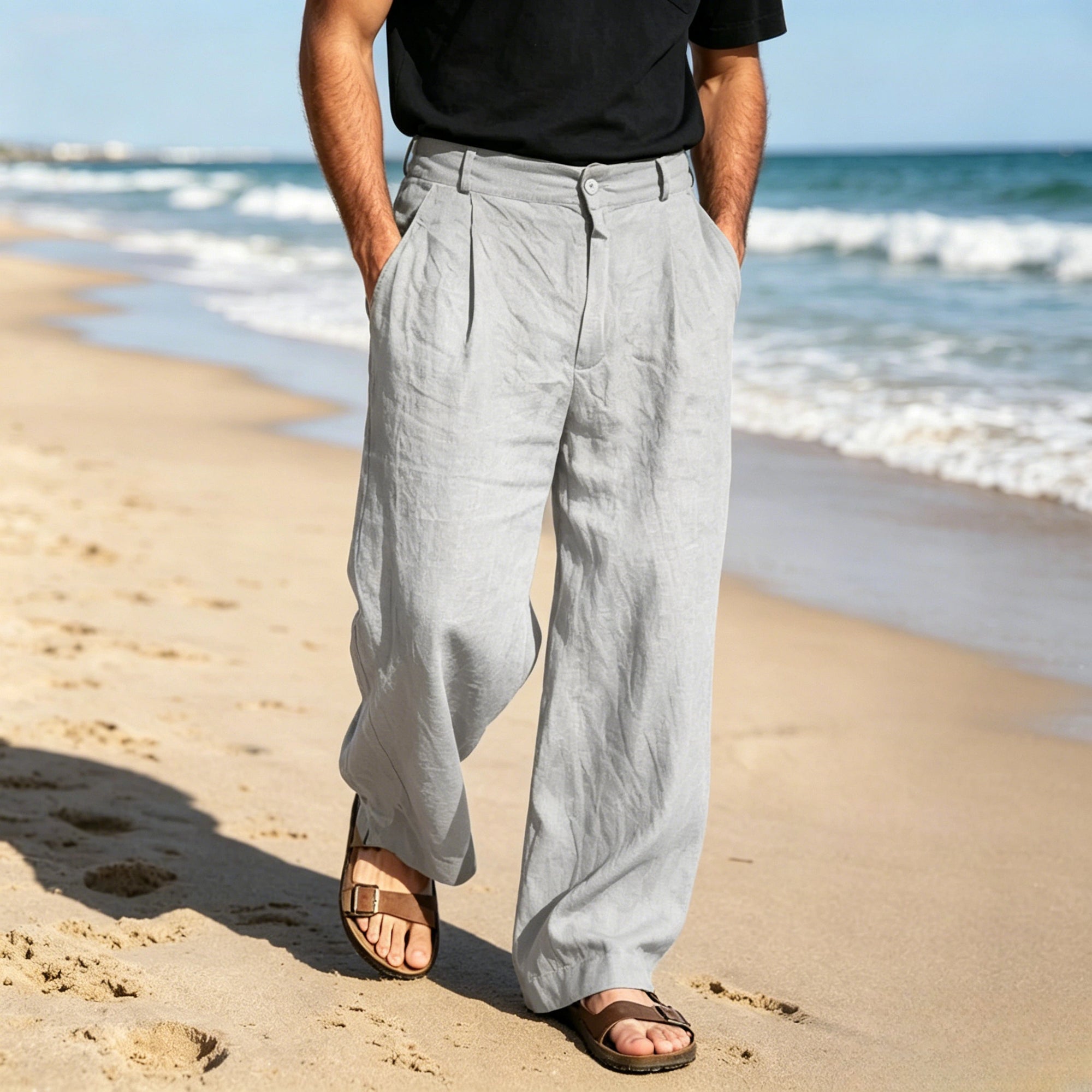 Mivanity Comfort Fit Cotton Straight Pants