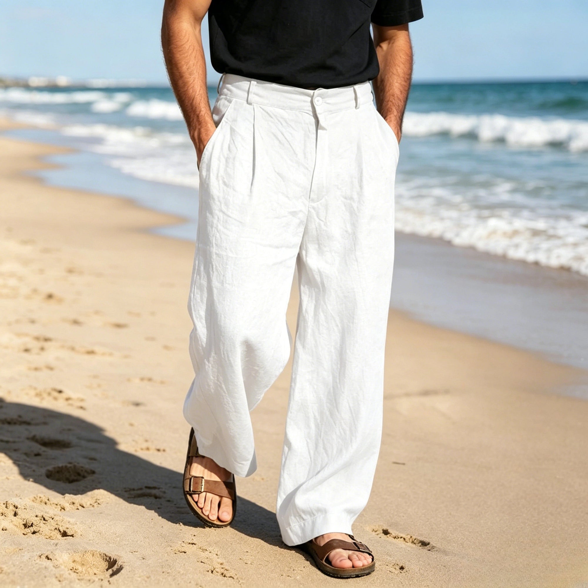 Mivanity Comfort Fit Cotton Straight Pants