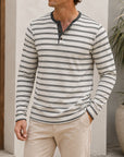 Mivanity Comfy Soft Stripe Henley Shirts