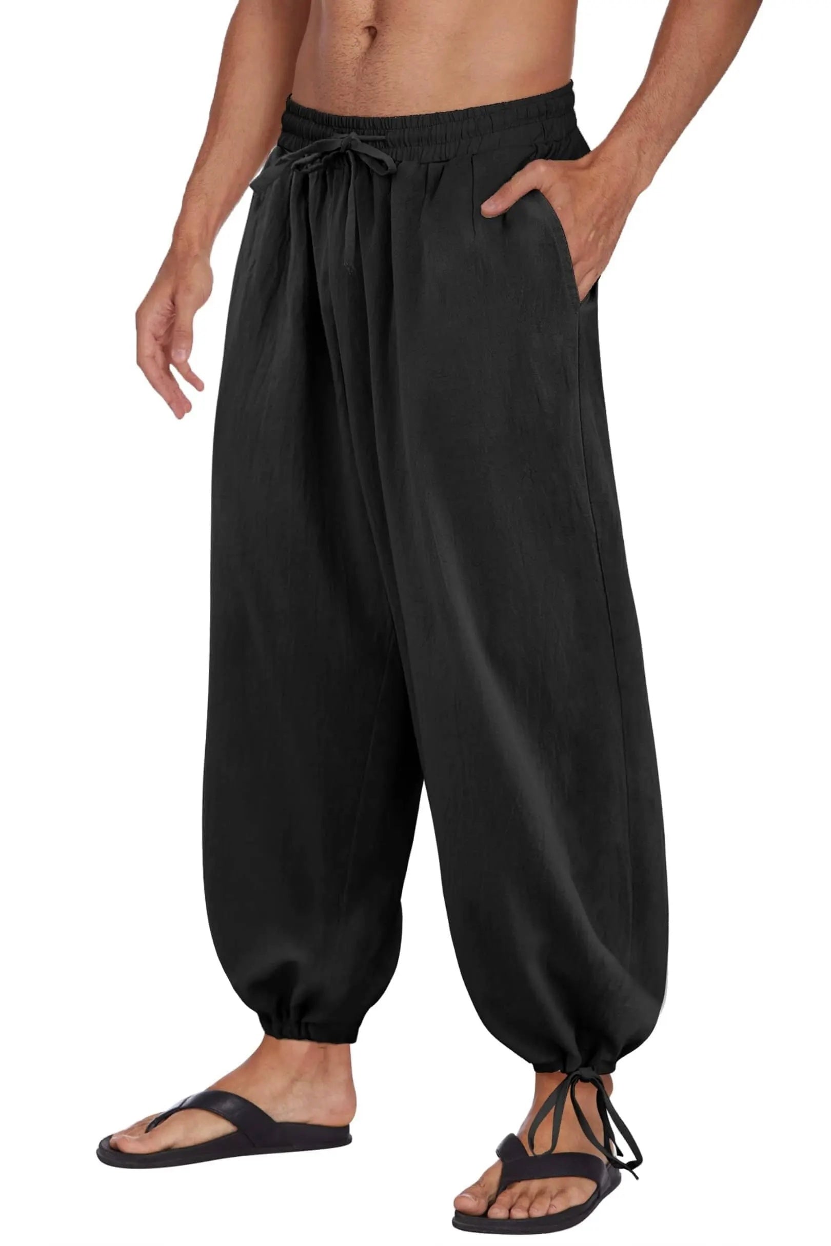Mivanity Cotton Linen Style Loose Yoga Pants