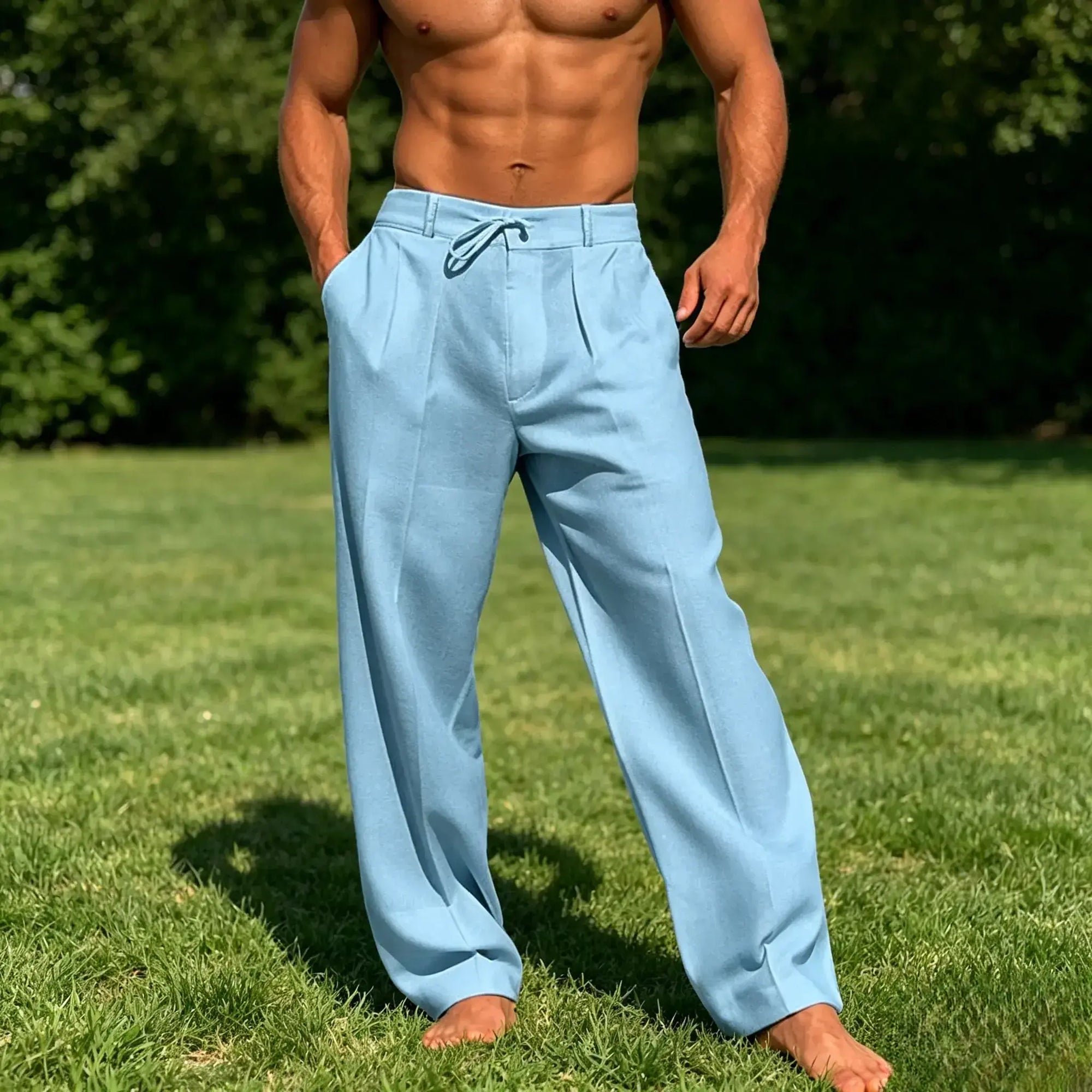 Mivanity Cozy Straight Leg Cotton Linen Pants