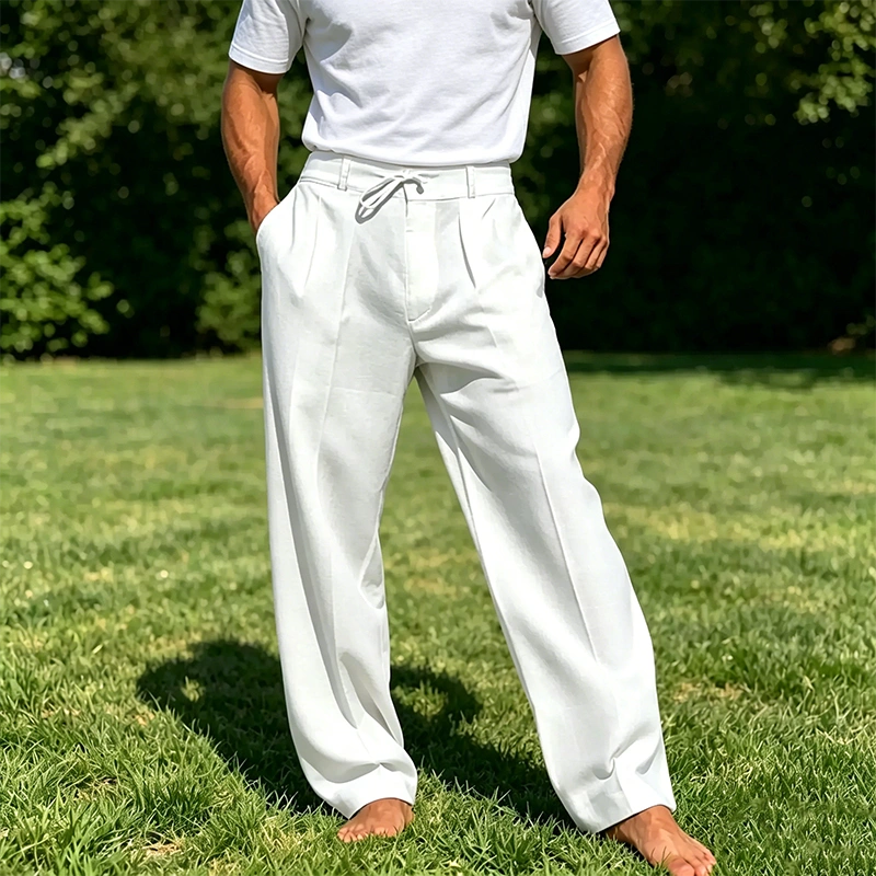 Mivanity Cozy Straight Leg Cotton Linen Pants