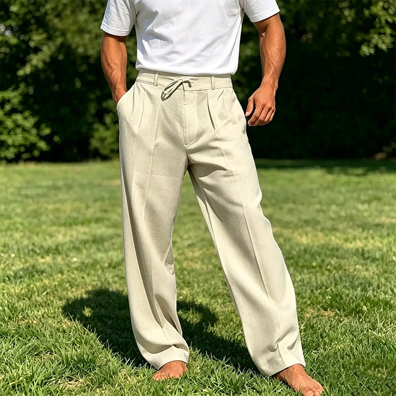 Mivanity Cozy Straight Leg Cotton Linen Pants