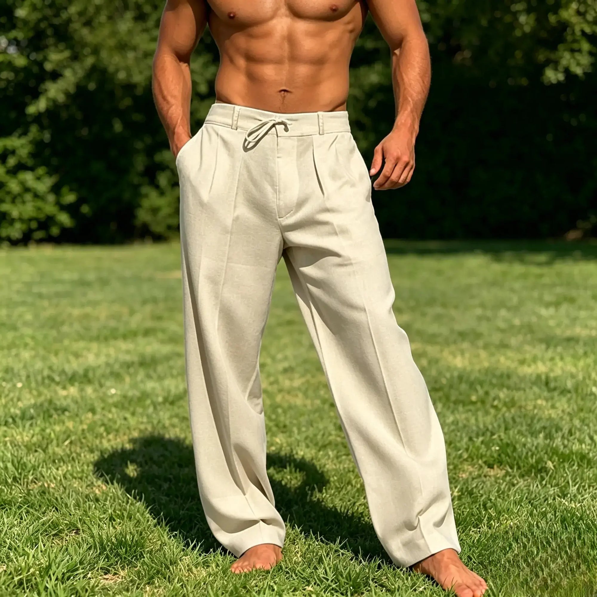 Mivanity Cozy Straight Leg Cotton Linen Pants