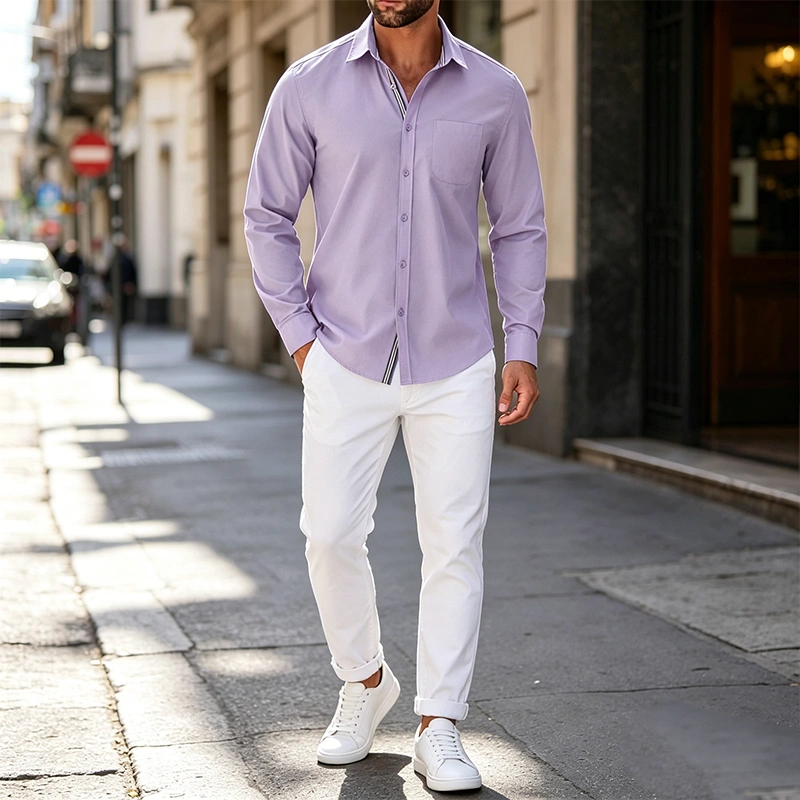 Mivanity Elegant Untucked Dress Shirts
