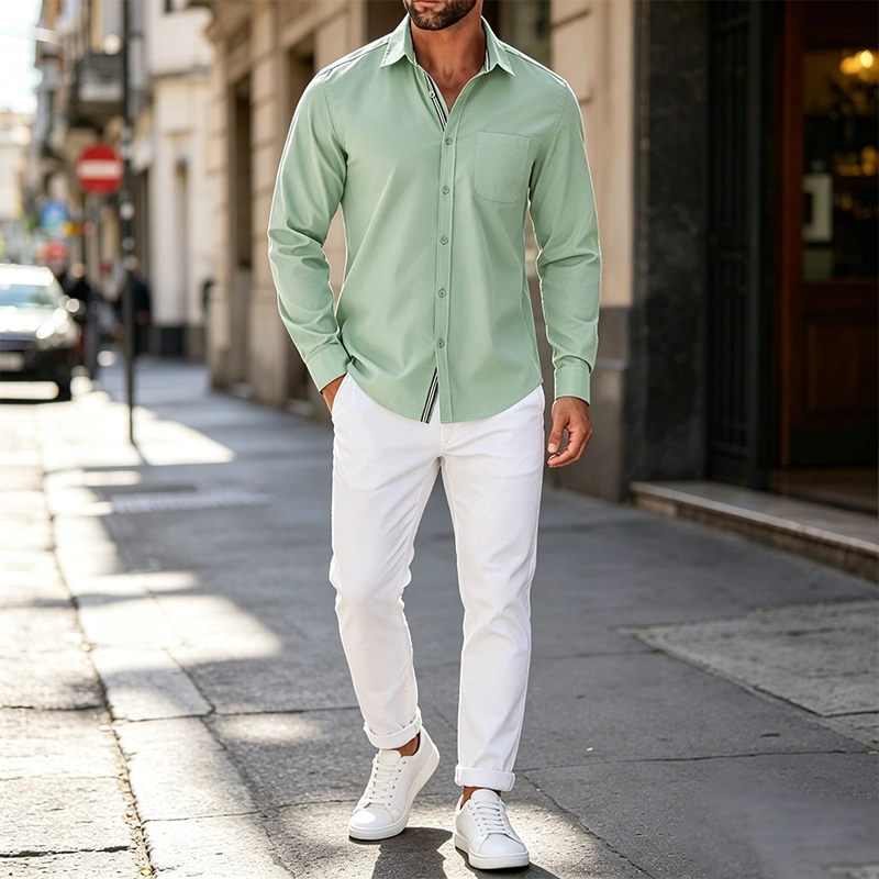 Mivanity Elegant Untucked Dress Shirts