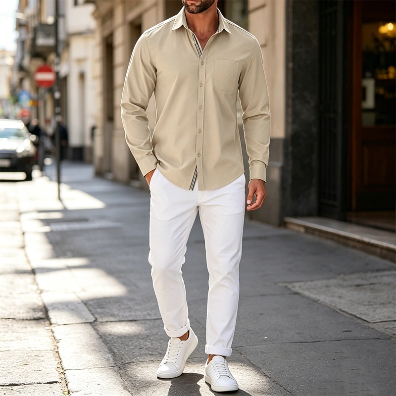 Mivanity Elegant Untucked Dress Shirts