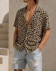 Mivanity Leopard Print Short-Sleeve Casual Shirts