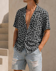 Mivanity Leopard Print Short-Sleeve Casual Shirts