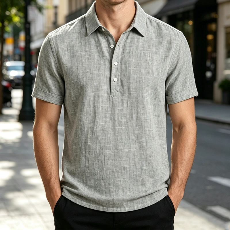Mivanity Lightweight linen polo shirt