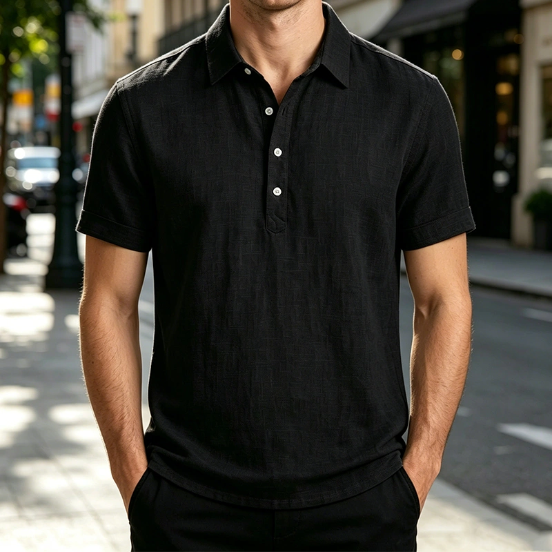 Mivanity Lightweight linen polo shirt