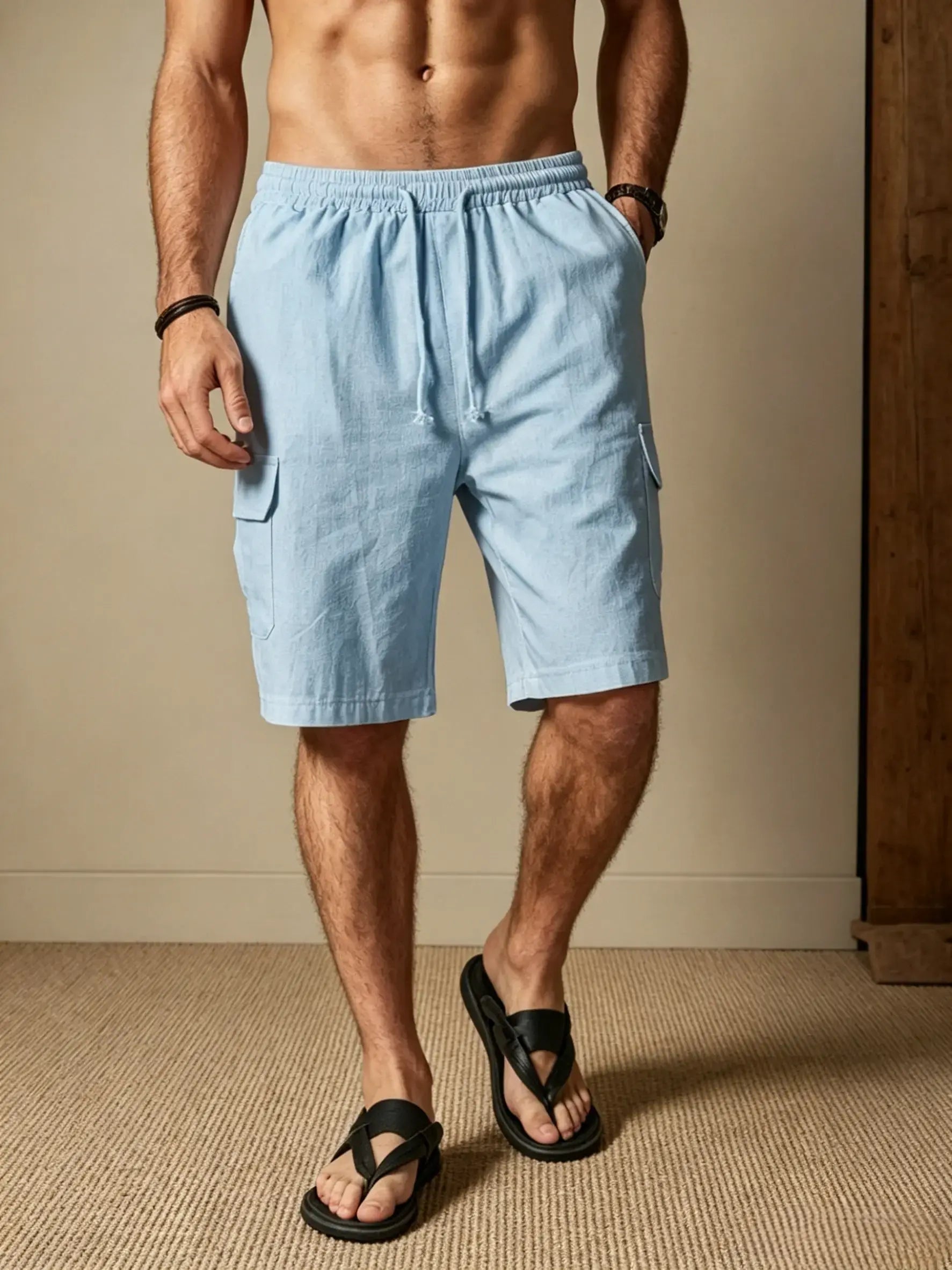 Mivanity Linen Style Casual with Pockets Shorts