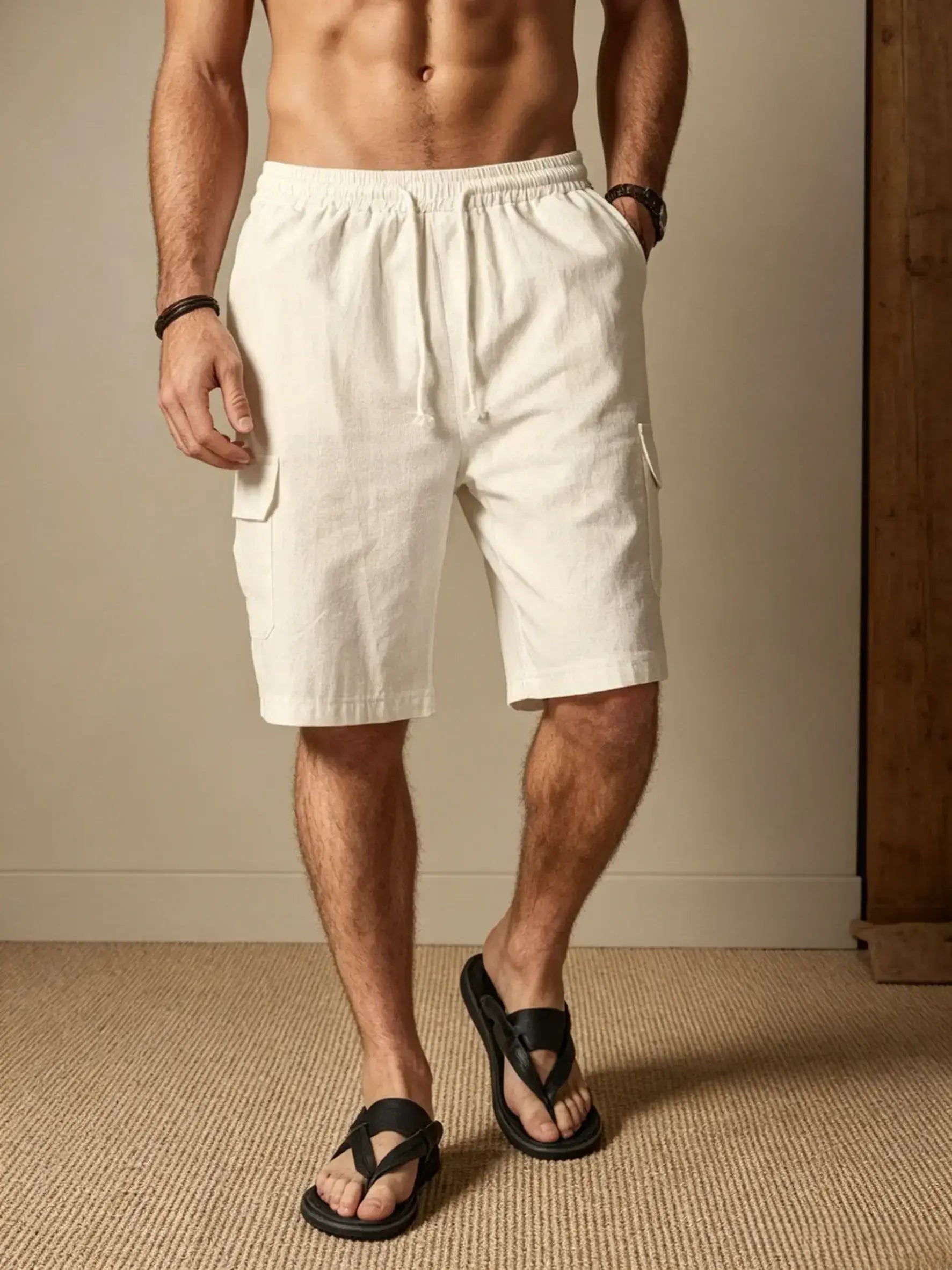 Mivanity Linen Style Casual with Pockets Shorts