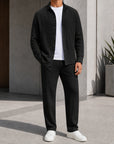 Mivanity Men's 2-Piece Band Collar Long-Sleeve Shirt Sets