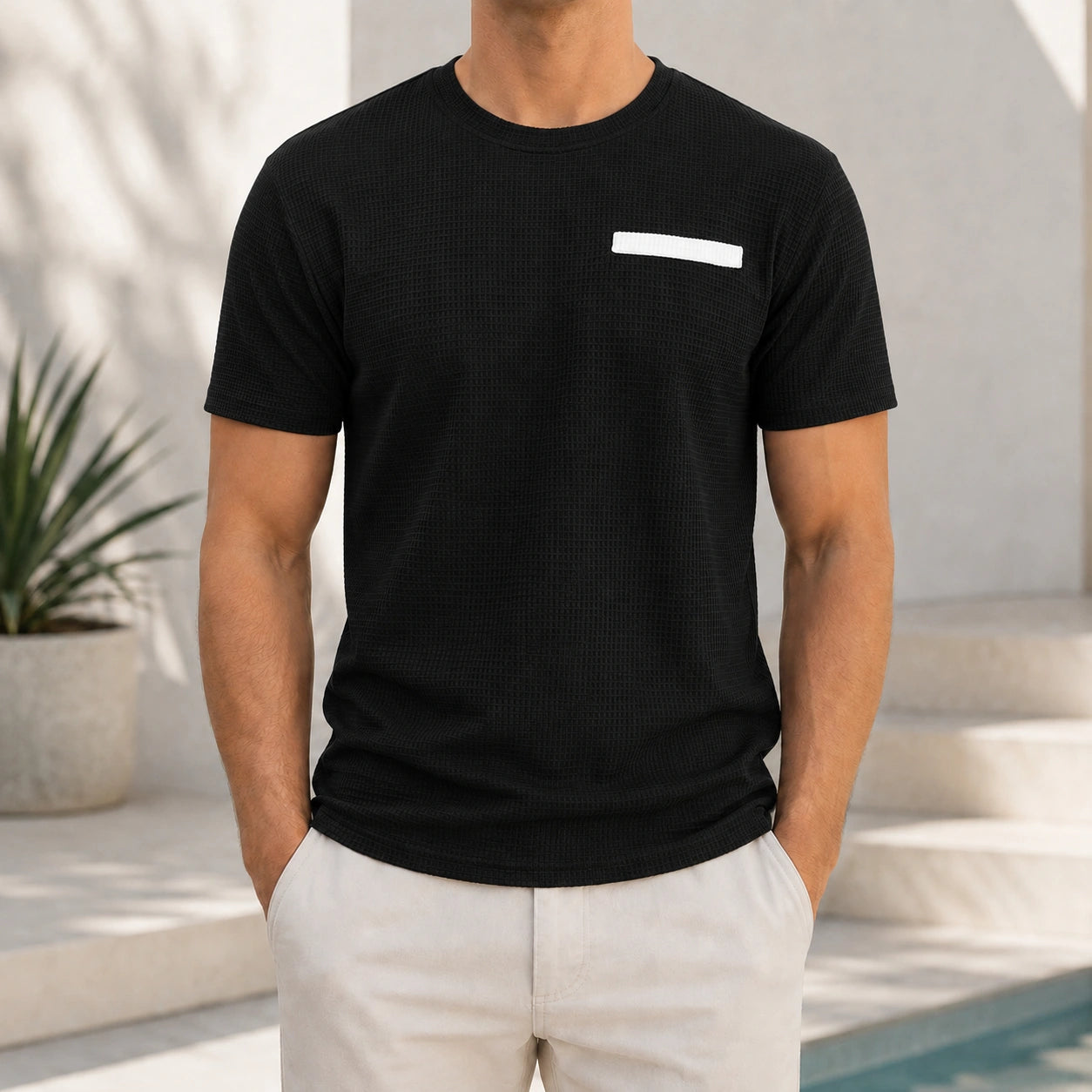 Mivanity Men's Basic T-Shirt with Front Pocket T-Shirts