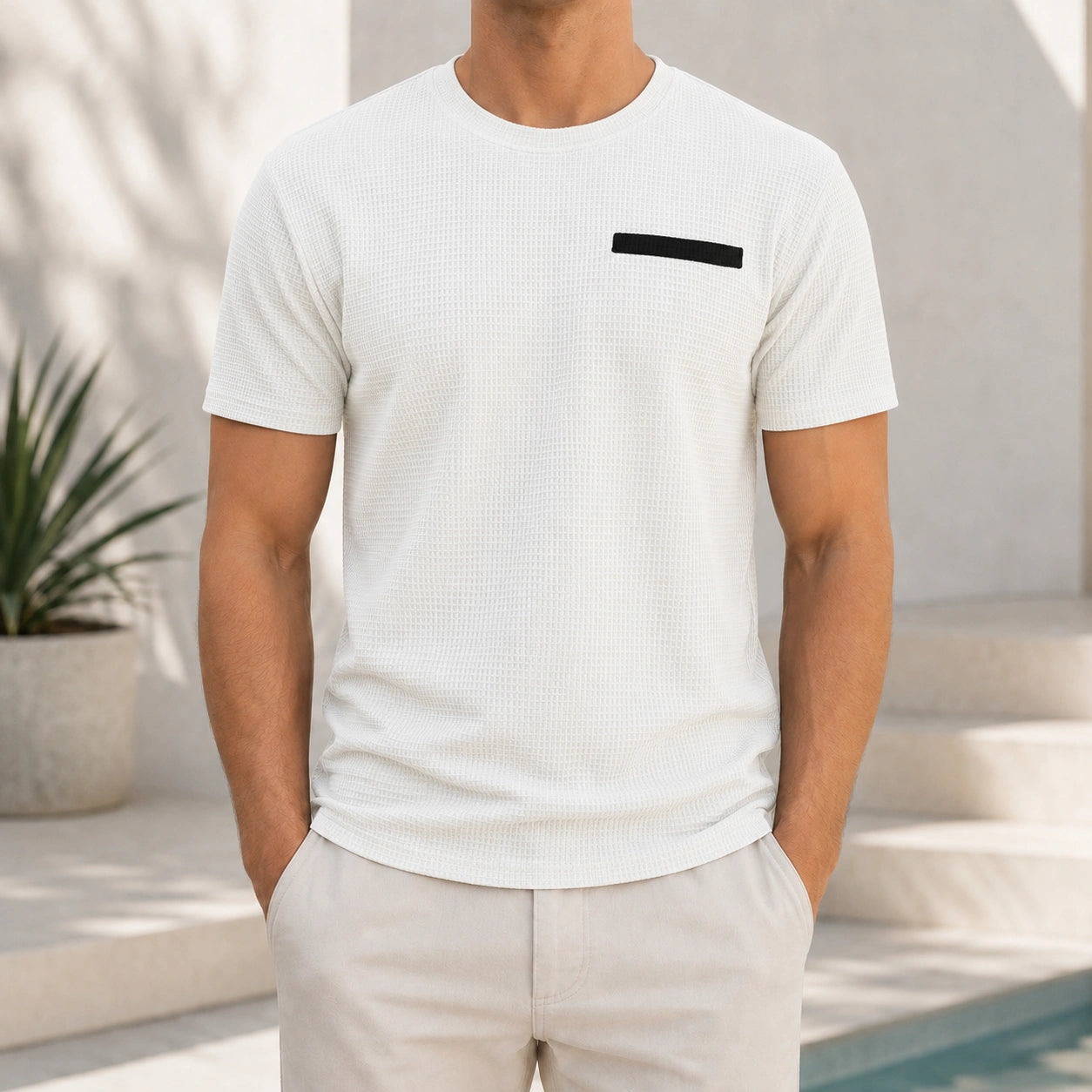Mivanity Men's Basic T-Shirt with Front Pocket T-Shirts