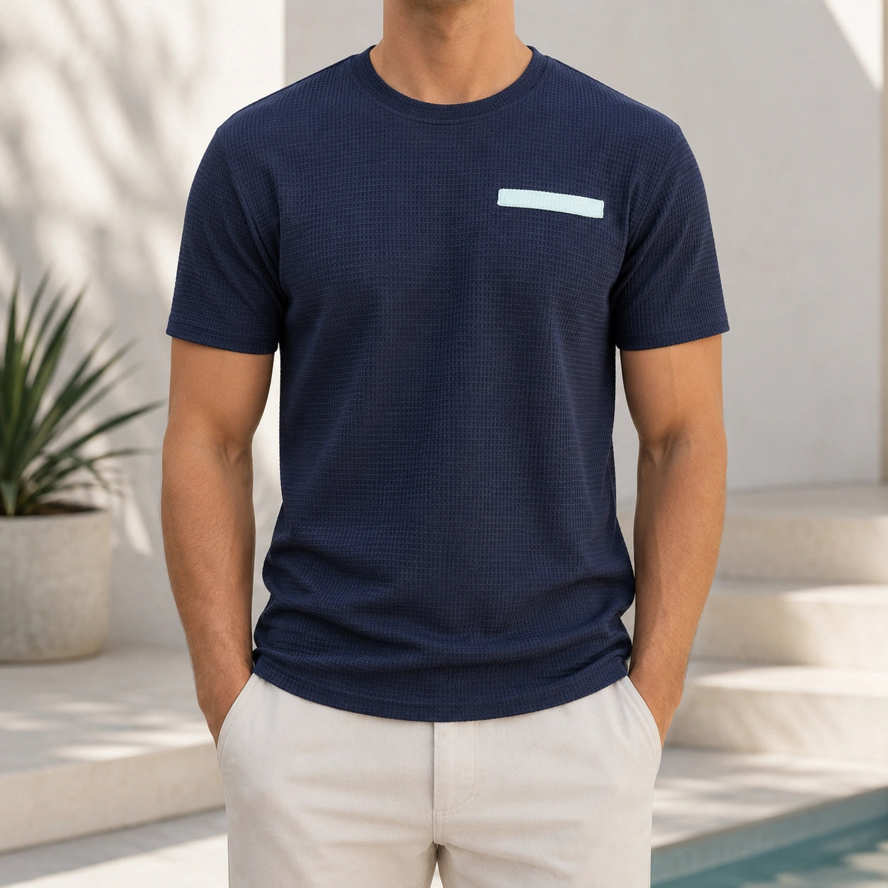 Mivanity Men's Basic T-Shirt with Front Pocket T-Shirts