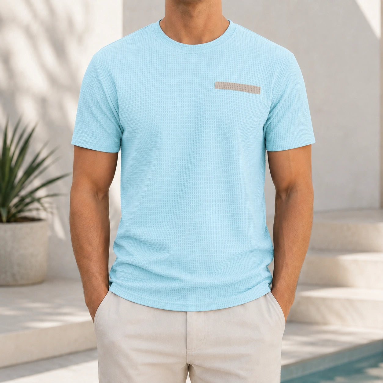 Mivanity Men's Basic T-Shirt with Front Pocket T-Shirts