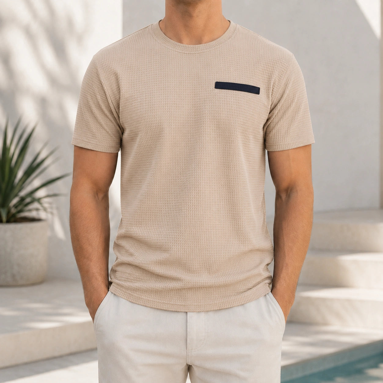 Mivanity Men's Basic T-Shirt with Front Pocket T-Shirts