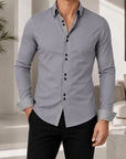 Mivanity Men's Business Breathable Casual Long-Sleeve Shirts