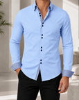 Mivanity Men's Business Breathable Casual Long-Sleeve Shirts