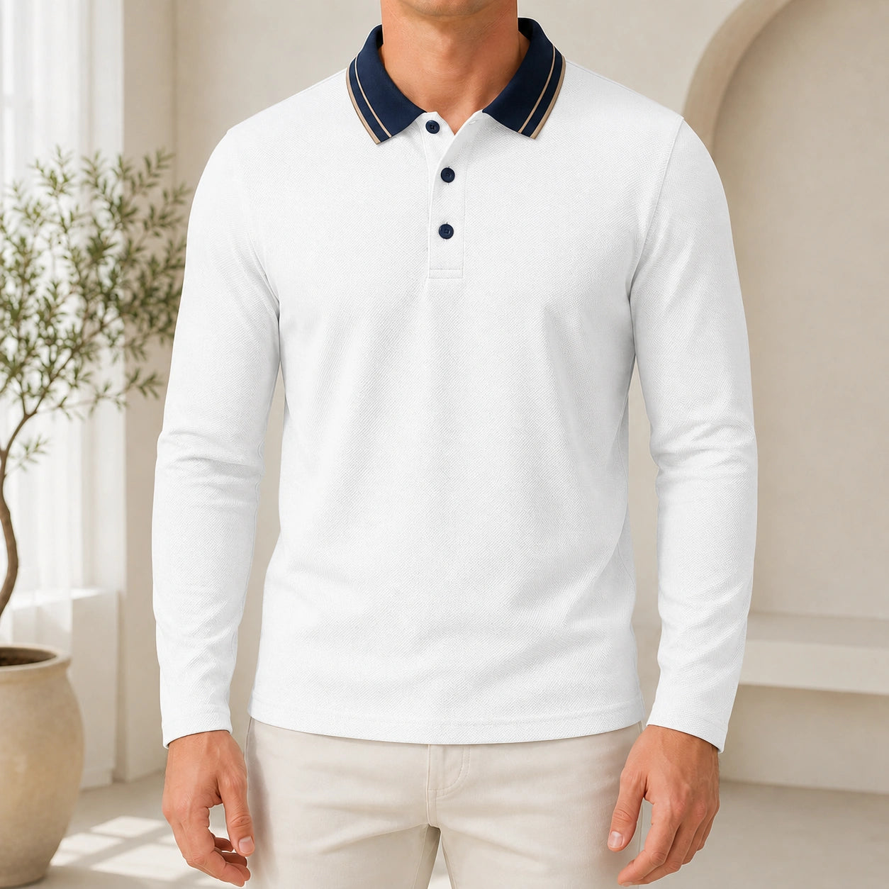 Mivanity Men's Business Casual Long-Sleeve Base Layer Shirts