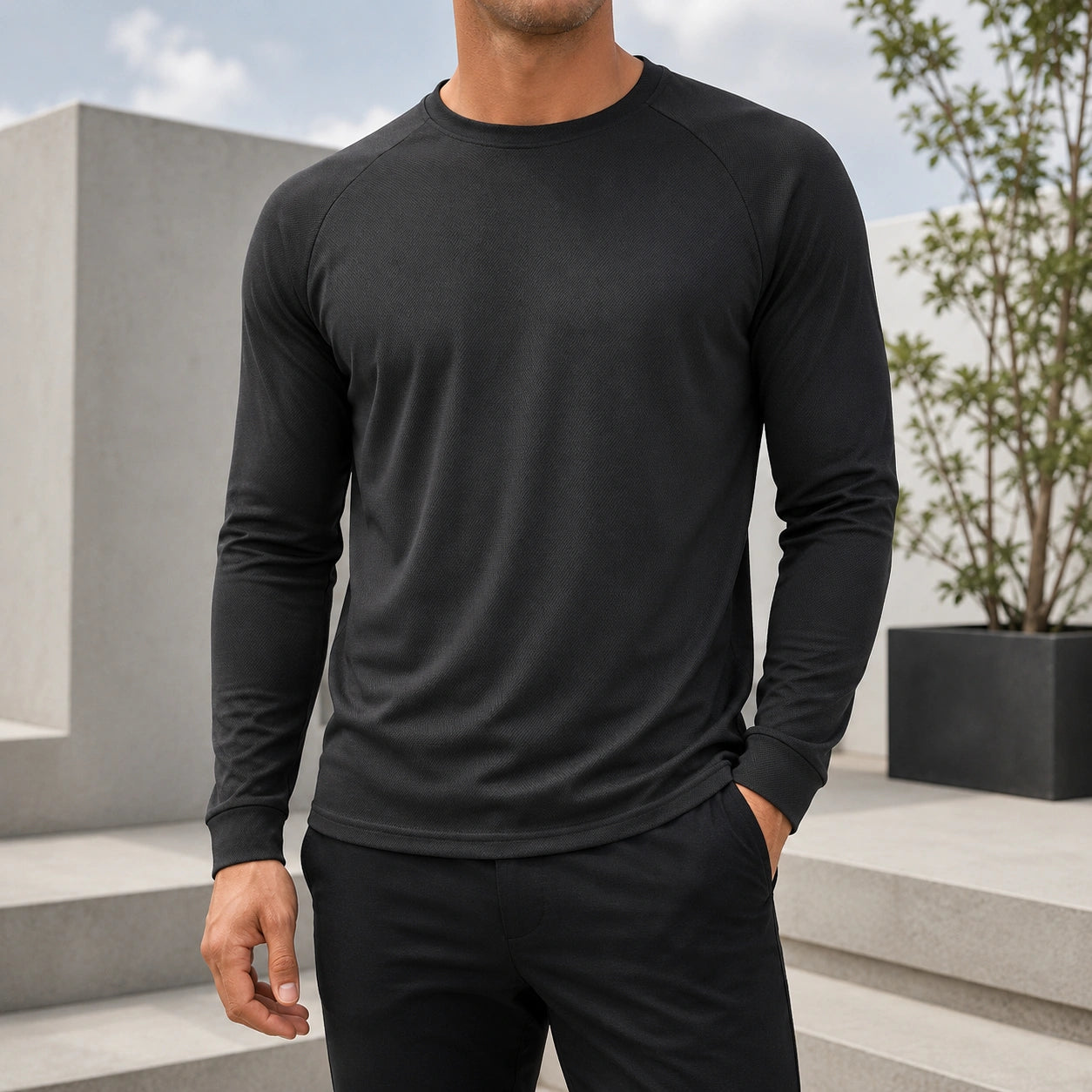 Mivanity Men's Casual Base Layer Long-Sleeve T-Shirts