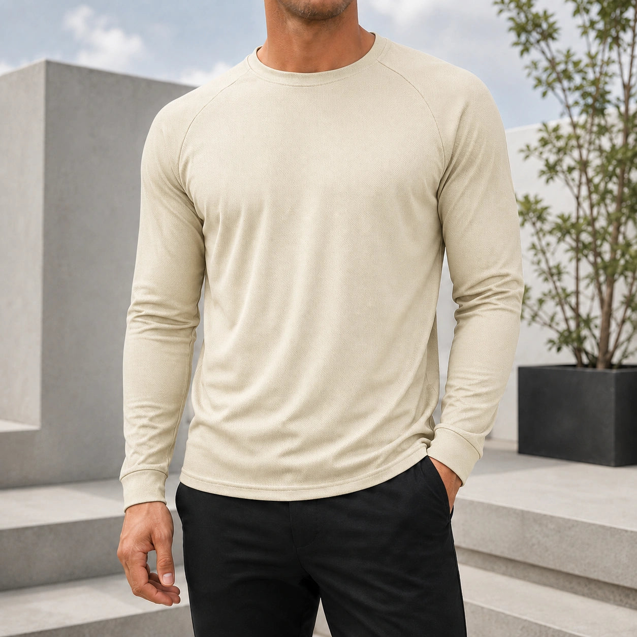 Mivanity Men's Casual Base Layer Long-Sleeve T-Shirts