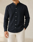 Mivanity Men's Casual Business Smart Casual Essential Linen Shirts
