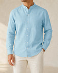 Mivanity Men's Casual Business Smart Casual Essential Linen Shirts