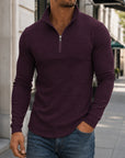 Mivanity Men's Casual Checkered Stand Collar Sweatshirts