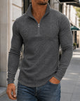 Mivanity Men's Casual Checkered Stand Collar Sweatshirts