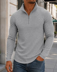 Mivanity Men's Casual Checkered Stand Collar Sweatshirts