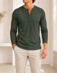 Mivanity Men's Casual Henley Long-Sleeve T-Shirts