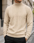 Mivanity Men's Casual High Collar Jacquard Sweatshirts