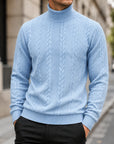 Mivanity Men's Casual High Collar Jacquard Sweatshirts