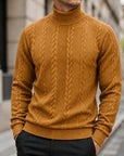 Mivanity Men's Casual High Collar Jacquard Sweatshirts