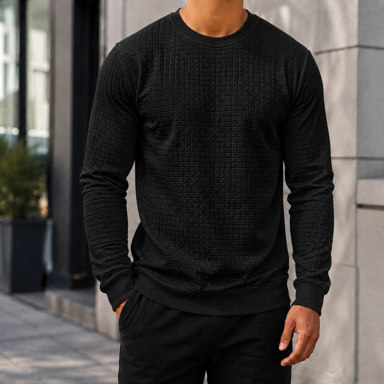Mivanity Men's Casual Plaid Pullover Sweatshirts