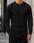 Mivanity Men's Casual Plaid Pullover Sweatshirts