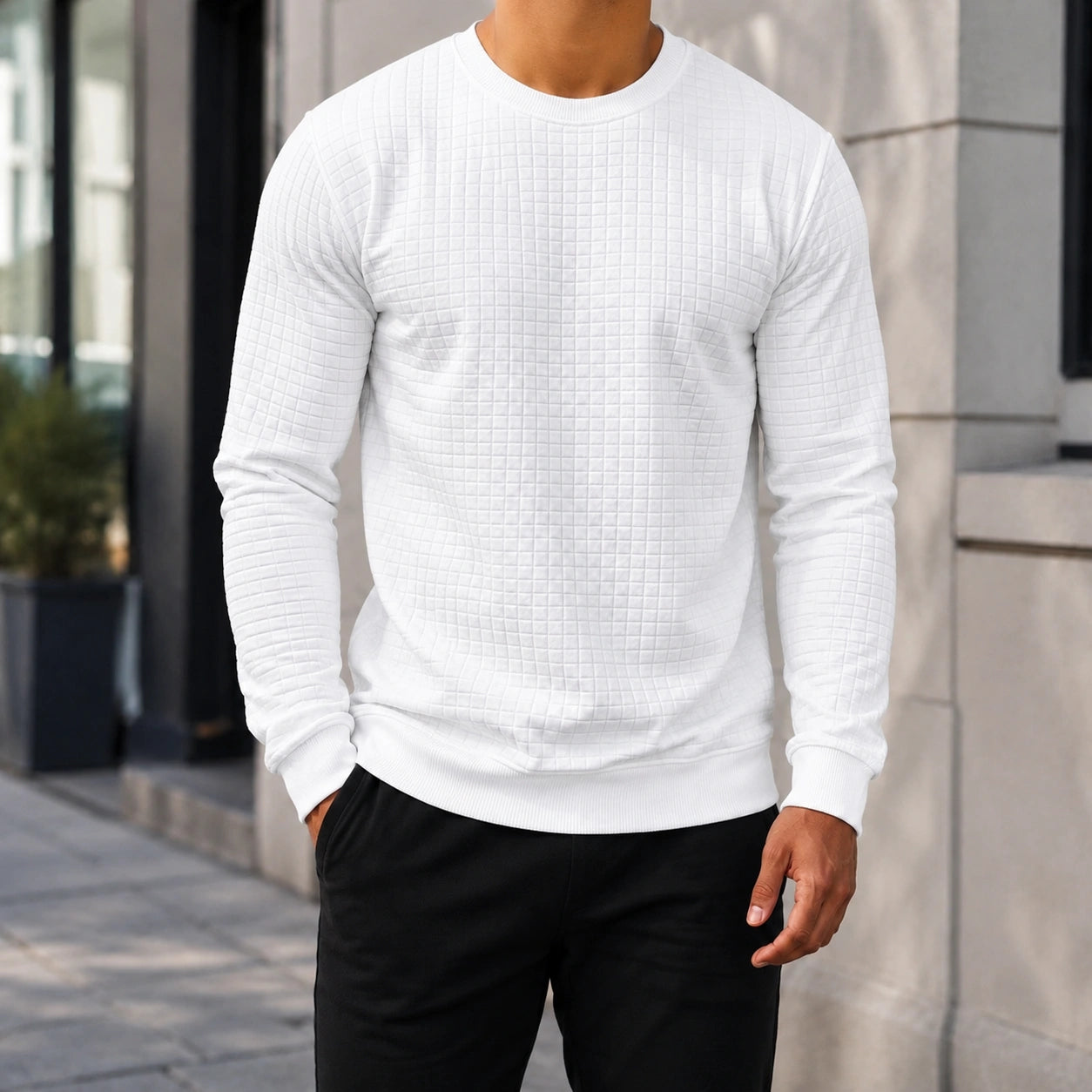 Mivanity Men's Casual Plaid Pullover Sweatshirts