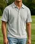 Mivanity Men's Casual Retro Jacquard Striped Casual Shirt