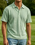 Mivanity Men's Casual Retro Jacquard Striped Casual Shirt