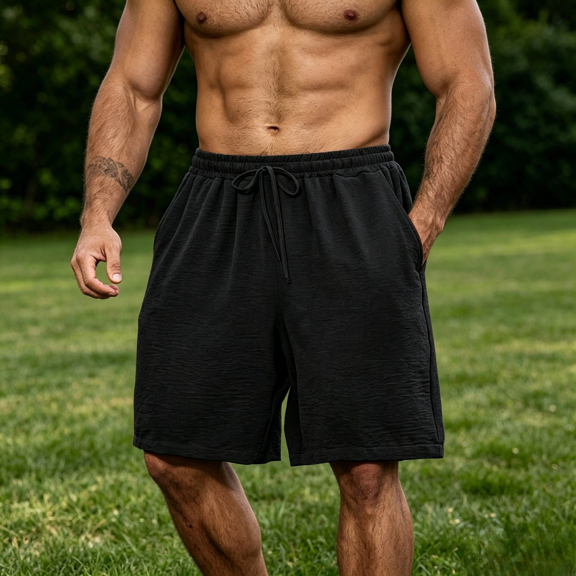 Mivanity Men's Casual Simple Solid Color Comfortable Shorts