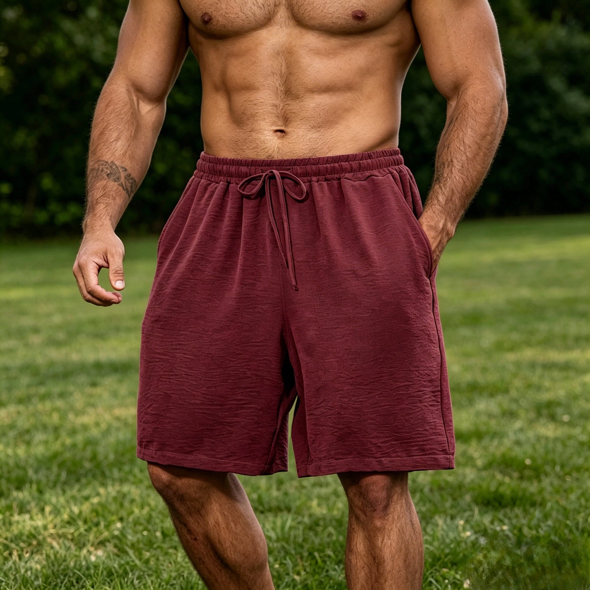 Mivanity Men's Casual Simple Solid Color Comfortable Shorts