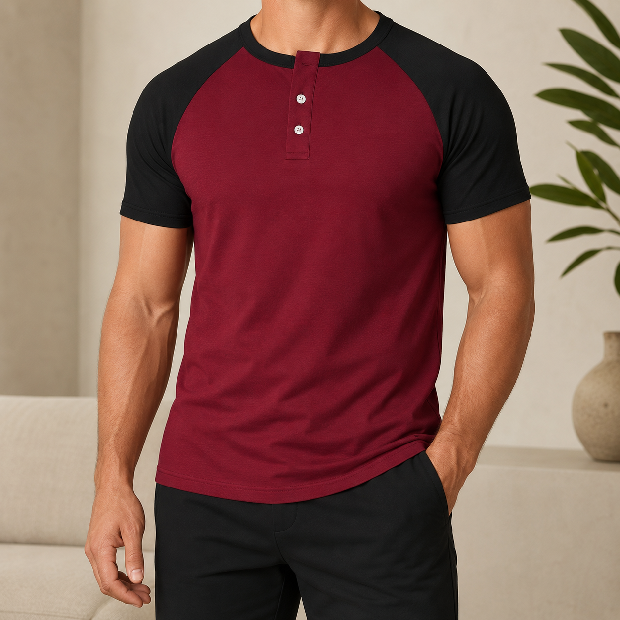 Mivanity Men's Casual Solid Color T-Shirts